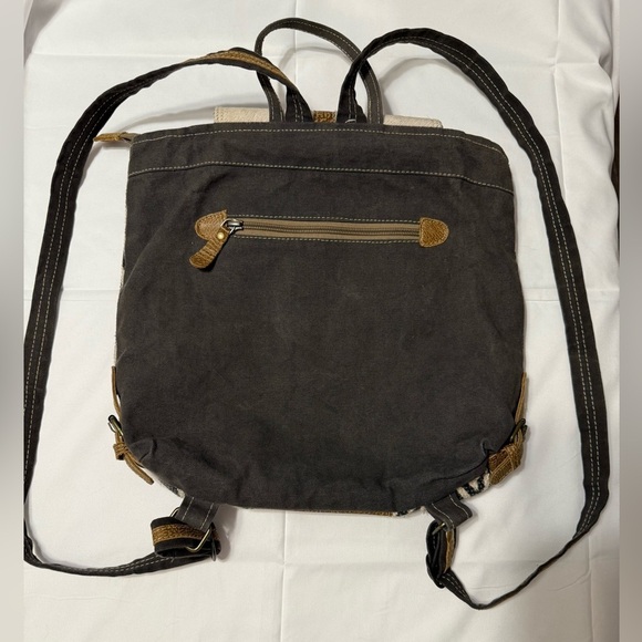 Myra Bag Gray and Tan Geometric Backpack main image 8